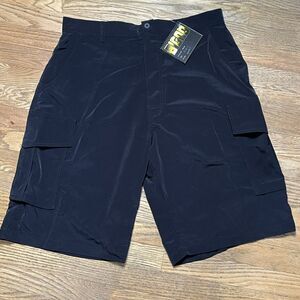 Men's Lightweight Black Wide Leg Baggy Cargo Shorts Bignd Sz Large 34-36"  Y2K